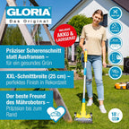FineCut 18V Akku-Rasentrimmer + Kantenschneider, 25 cm, für Rasenkanten/Kleingärten, inkl. Akku + Ladegerät, für Mähroboter-Ergänzung, gelb/blau