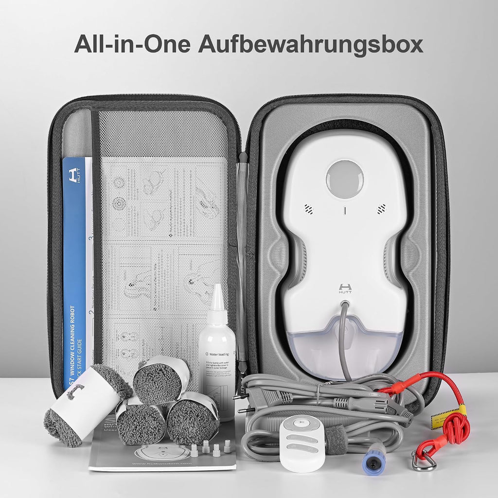 S7 Fensterputzroboter, akt. Sprühf., 6500Pa, 3D-Schwebepad, 80ml Tank, Mehrfachschutz, 8 Tücher + Koffer inkl.