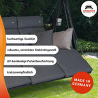 Hollywoodschaukel Lounge Smart – Schaukel zum Sitzen, Liegen & Entspannen, inkl. Bett-Funktion, einfache Montage, hochwertiger Stoff, Grau