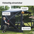 Faltbarer Pop Up Pavillon 2x2m mit Schnellaufbau & UV-Schutz - wasserabweisender Camping Pavillon mit Sturmleinen & robusten Stahlheringen