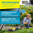 FineCut 18V Akku-Rasentrimmer + Kantenschneider, 25 cm, für Rasenkanten/Kleingärten, inkl. Akku + Ladegerät, für Mähroboter-Ergänzung, gelb/blau