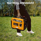 2300W Inverter Stromerzeuger Superleise Tragbarer für Outdoor Camping Wohnmobil 4 Takt Leicht Notstromaggregat Benzin, USB & 230V Steckdosen