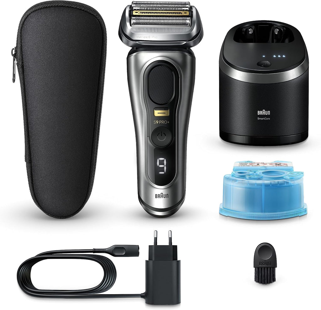 Series 9 PRO+ 9567cc, Silber - Elektrorasierer, 5+1 Ultradünne Klingen, Barttrimmer, 60 Min. Akku, wasserdicht, Etui, 6in1 SmartCare Center