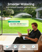 IrriSense 2 Smartes Bewässerungssystem, Mehrzonen, App-Steuerung, intelligente Zeitplanung, Regensensor, für Rasen bis 445 m²