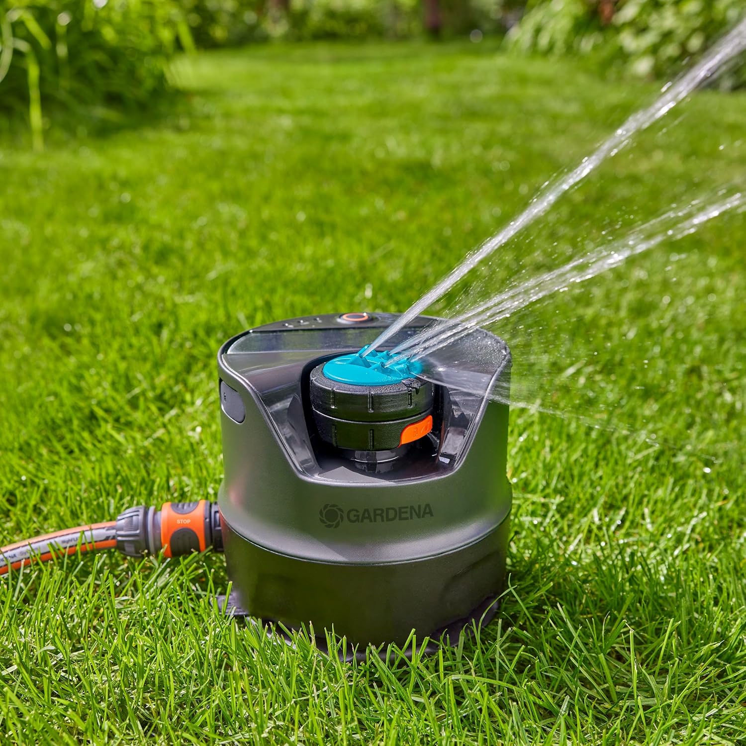 AquaPrecise Bewässerungssystem für Rasen bis 320 m², solarbetrieben, gleichmäßige Verteilung, Bluetooth, einfache Montage, für jeden Garten (16000-20)