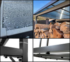 Metall Kaminholzregal 185x70x185 cm, 40 mm Stahlprofil, Anthrazit, Wetterfest, Kapazität 2,3 m³ (3,5 SRM), XXL Garten Kaminholzunterstand Stapelhilfe