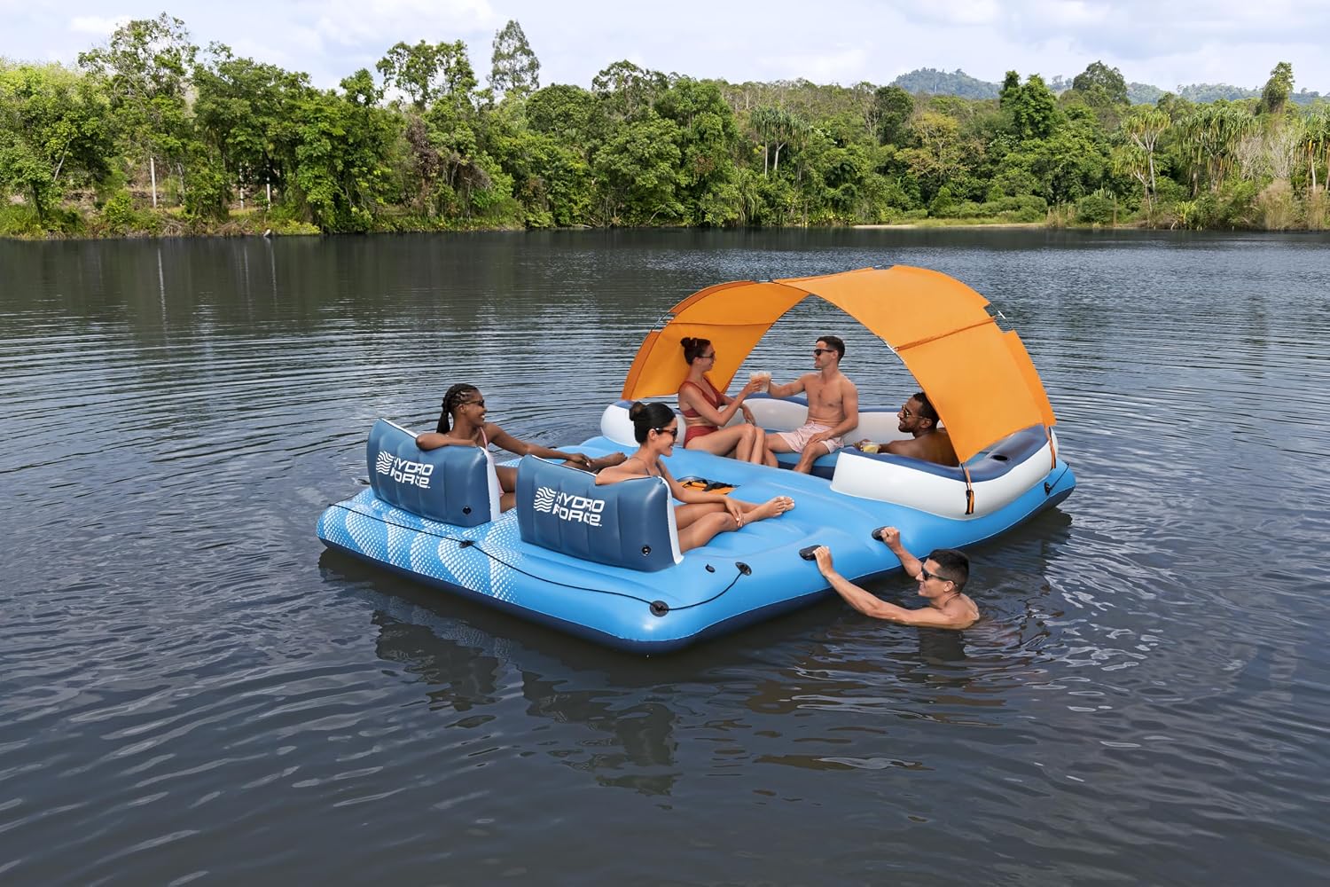 Hydro-Force 6-Personen-Badeinsel Tropical Breeze 389 x 274 cm