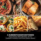 Artisan Outdoor-Pizzaofen + Heißluftfritteuse, 4 Funktionen (Pizza/Air Fry/Bake/Prove), 5 Pizza-Modi, 30cm Pizzastein + Zubehör, grau, MO201EU