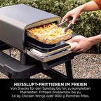 Artisan Outdoor-Pizzaofen + Heißluftfritteuse, 4 Funktionen (Pizza/Air Fry/Bake/Prove), 5 Pizza-Modi, 30cm Pizzastein + Zubehör, grau, MO201EU