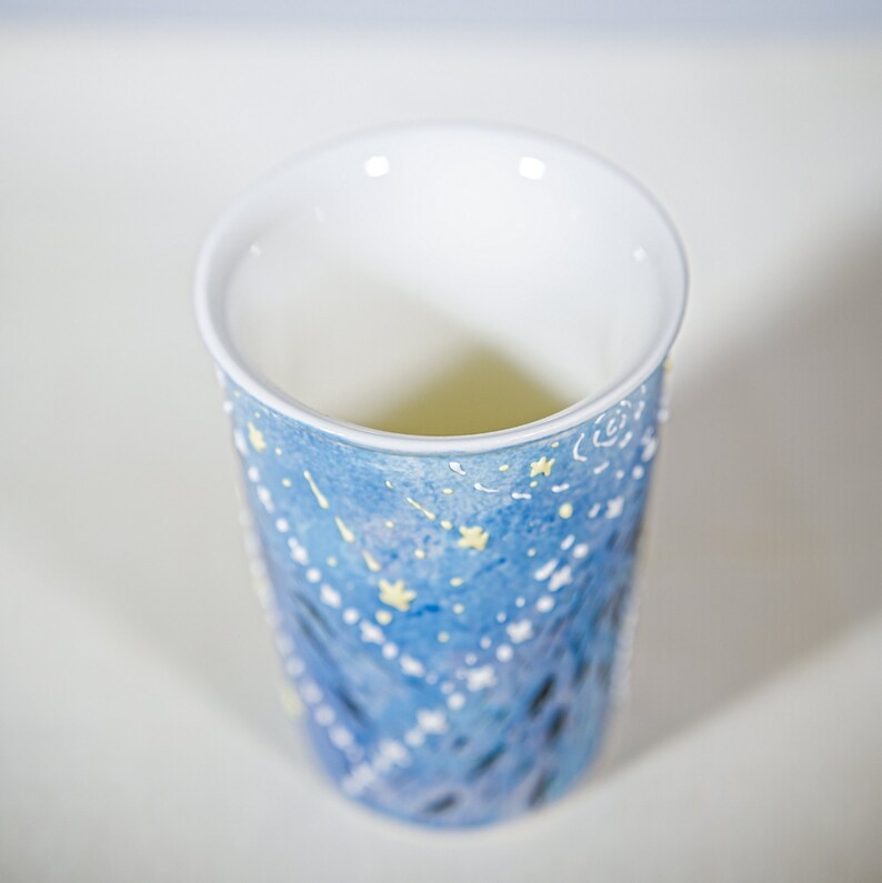Handgemachte Keramik Tasse Sternennacht Ozean Wal Becher Kaffeetasse