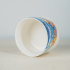 Handbemalte Kaffeetasse - Blau-Weiß Porzellan Espresso Tasse mit Wal-Motiv und Sternenhimmel - Nautische Tasse