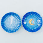 Handbemalte Quallen & Mond Teller Keramik 14,5 cm - Fairycore Ring Teller Meerblau Salat Obst Teller