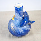 Handgefertigte Keramik Hai Vase Handbemalt Ozean Deko 20cm