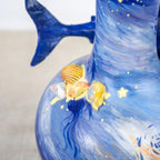 Handgefertigte Keramik Hai Vase Handbemalt Ozean Deko 20cm