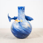 Handgefertigte Keramik Hai Vase Handbemalt Ozean Deko 20cm