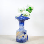 Handgefertigte Keramikvase mit Hai-Design und Sternenmotiv, 23 cm, Indoor-Blumenvase, Ozean-Dekoration