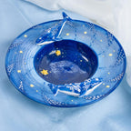 Handgefertigte Keramikschale mit 3D Walhai Design, Blau, 21 cm, Spülmaschinen- und mikrowellengeeignet