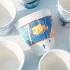 Handbemalte Fantasy Keramik Cappuccino Tasse Dreamscape Adventure