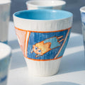 Handbemalte Fantasy Keramik Cappuccino Tasse Dreamscape Adventure