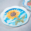 Handgefertigte Keramik Dekorative Platte mit unregelmäßigen Kanten, Sunlit Bloom, Kunstgalerie Exponat, Erntedankfest Geschenk