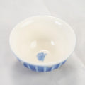 Handgemachte Keramik Teetasse Dreamy Ocean Blue Jellyfish Muster Weiß Gestreift Mini