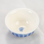 Handgemachte Keramik Teetasse Dreamy Ocean Blue Jellyfish Muster Weiß Gestreift Mini