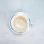 Handgefertigte Porzellan Tasse & Untertasse Set - Kawaii Weißwal Keramik Tasse mit Teller
