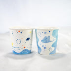 Handbemalte Keramik Tassen Set Orca & Stachelrochen | Ocean Inspiriert Blau Kaffeetassen
