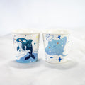 Handbemalte Keramik Tassen Set Orca & Stachelrochen | Ocean Inspiriert Blau Kaffeetassen