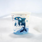 Handbemalte Keramik Tassen Set Orca & Stachelrochen | Ocean Inspiriert Blau Kaffeetassen