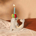 Keramik Delphin Kerzenhalter Zirkus Stil Mini Figur Geburtstag Cake Topper