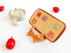 Handgefertigter Keramik Katzen Telefon Halter, Cookie Display, japanisches Geschenk, Weiß oder Orange