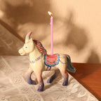 Handgemachter Kerzenhalter / Tortenhalter mit Einhorn - Pastell Partyhut, Cake Topper für Geburtstage