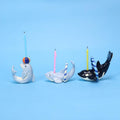 Personalisierter Orca Delfin Kerzenhalter Keramik Figur Geburtstag Kuchen Topper Party Dekoration