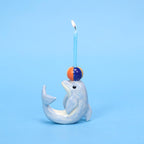 Keramik Delphin Kerzenhalter Zirkus Stil Mini Figur Geburtstag Cake Topper