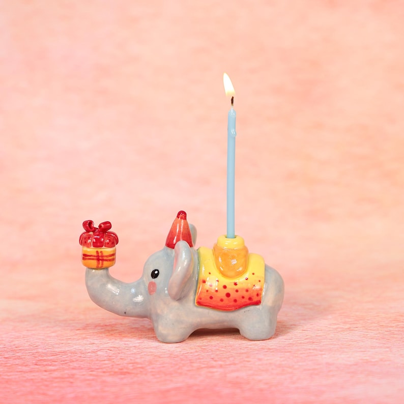Keramik Elefant Kerzenhalter Handgemacht Kawaii Wohnkultur Party Dekoration