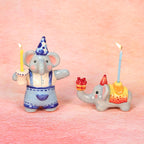 Handgefertigte Keramik Elefant Kerzenhalter Set - Geburtstagsgeschenke, Elefant Figuren, Keramik Wohnkultur