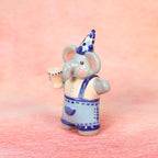 Handgefertigter Keramik Elefant Kerzenhalter Blau