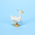 Handbemalte Keramik Gans Kuchendeckel mit blauer Schlafmütze, handgefertigte Porzellanfigur, Kerzenhalter