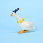 Blauer Partyhut Gans Kuchen Topper Handbemalte Porzellan Figur Kerzenhalter Handgemacht