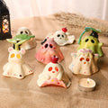 Handbemalter Geist Keramik Kerzenhalter Halloween Leuchten Keramik Wohnkultur kokette rosa gruselige niedliche Figur Süßes oder Saures