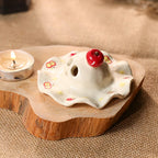 Handgefertigte Keramik Geist Figur Teelichthalter Halloween Kerzenhalter Apfel Design