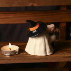 Handbemalte Hexe Keramik Figur Teelichthalter Halloween Kerzenhalter Räuchergefäß Tischdekoration