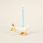 Handgefertigte Keramik Gans Kuchen Topper Partyhut Porzellan Figurine Geburtstag Kerzenhalter
