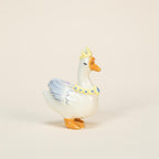 Handgefertigter Keramik Gans Kuchendeckel Kerzenhalter mit Krone
