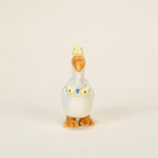 Handgefertigter Keramik Gans Kuchendeckel Kerzenhalter mit Krone