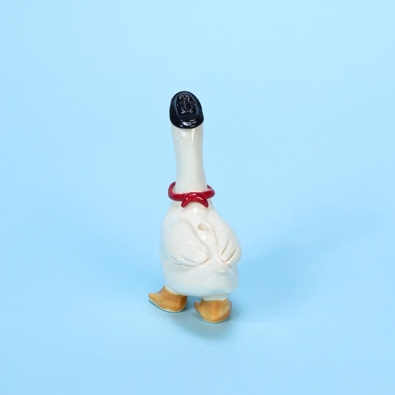 Handgemachte Keramik Gans Kuchen Topper mit Kerzenhalter - Niedliche Tierfigur für Geburtstagsparty Dekoration