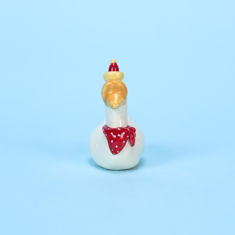 Handgefertigte Keramik Gans Geburtstag Hut Kuchen Topper Kerzenhalter Tischdeko Cottagecore Sammlerstück