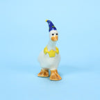 Blauer Partyhut Gans Kuchen Topper Handbemalte Porzellan Figur Kerzenhalter Handgemacht