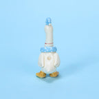 Handgemachte blaue Schlafmütze Gänse Kuchen Topper Keramik Geburtstag Kerzenhalter Tier Figur Party Dekoration